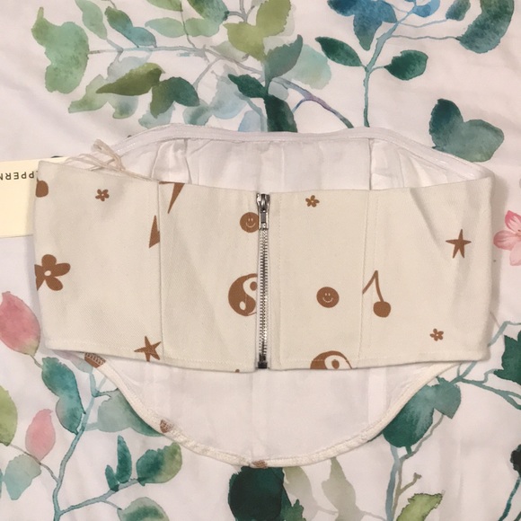 💖 HOSTPICK Fashion Flashback Bustier - Chocolate 90s Motif 🍫🍒🌸⚡️☯️ - Picture 4 of 14